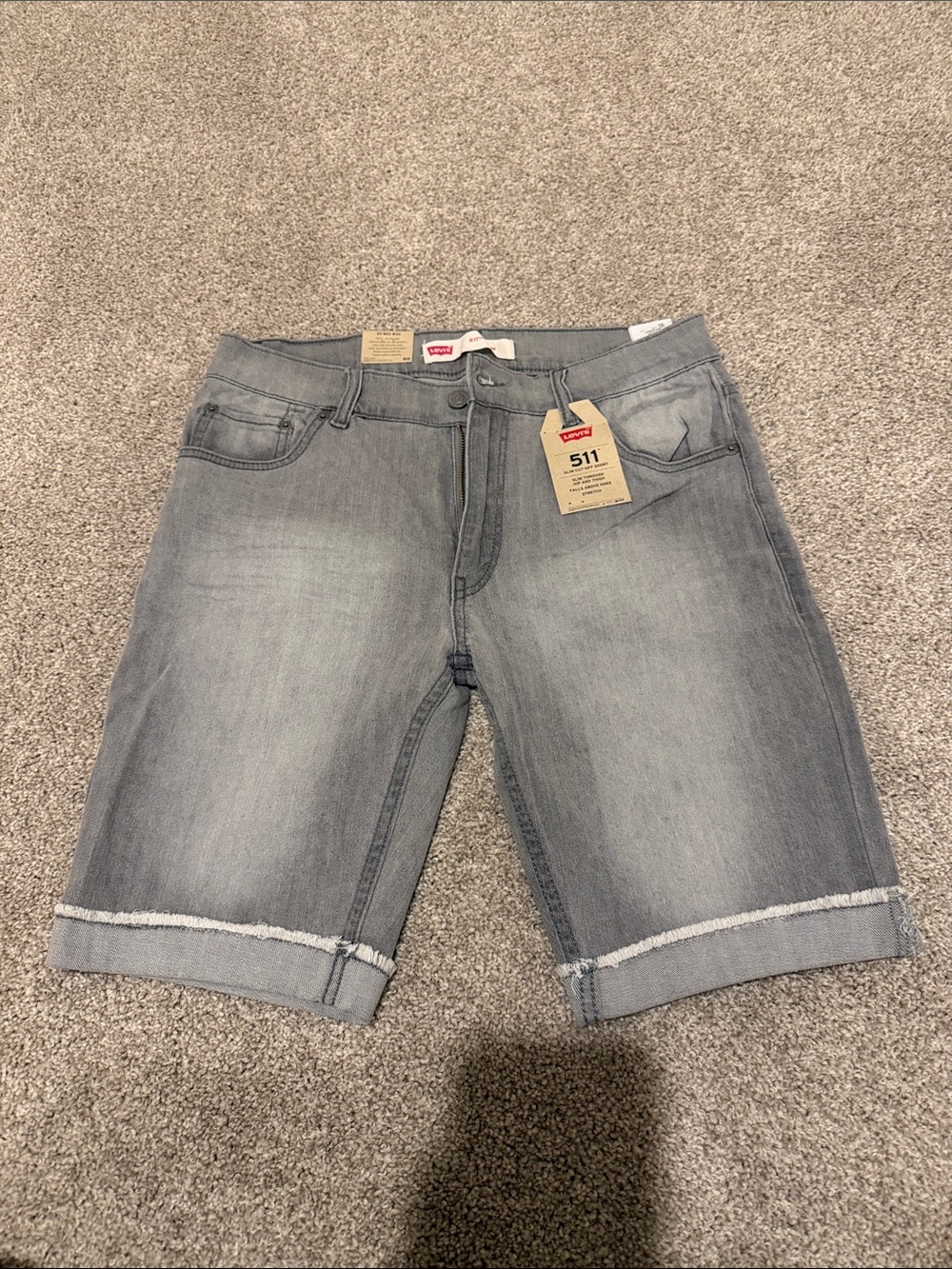Levi's 511 Slim Fit Gray Denim Shorts